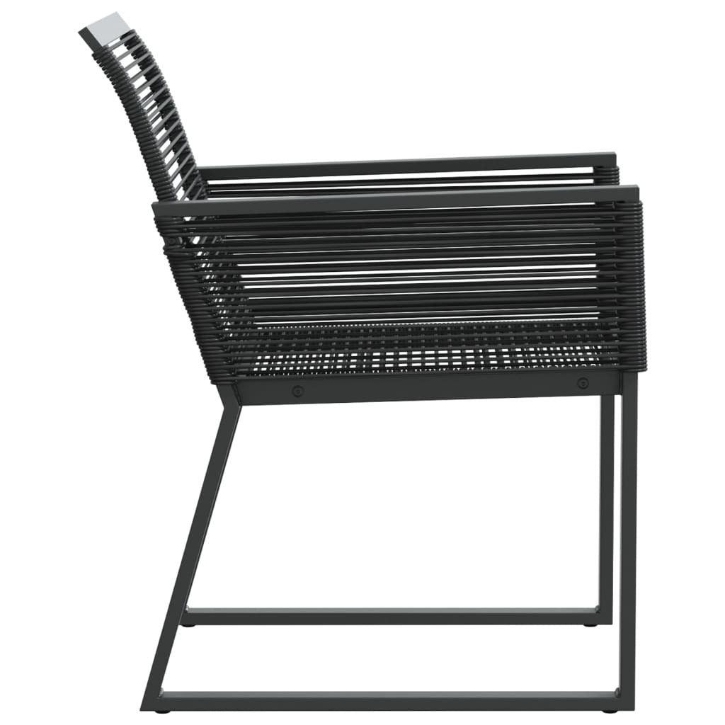 Garden Chairs Set of 4 Poly Rattan Outdoor Patio Furniture Seat Black