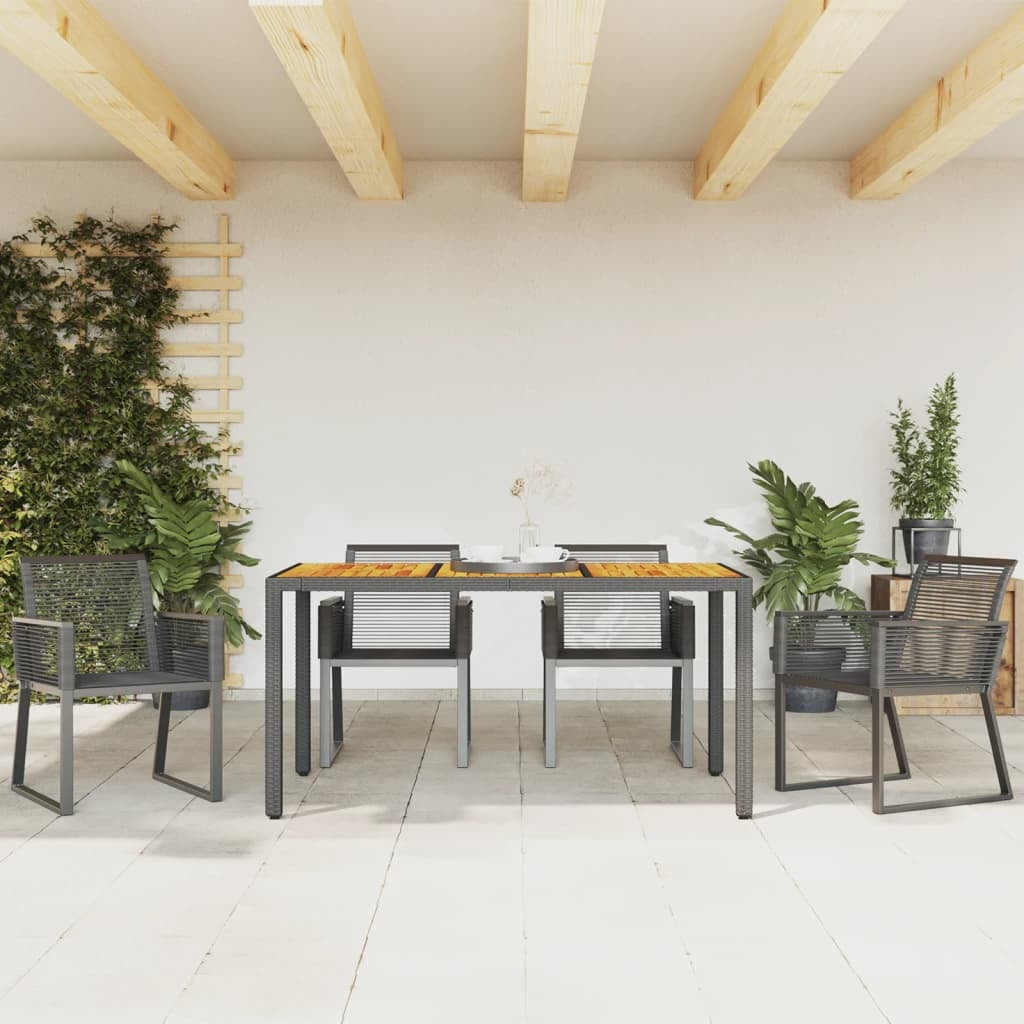 Garden Chairs Set of 4 Poly Rattan Outdoor Patio Furniture Seat Black