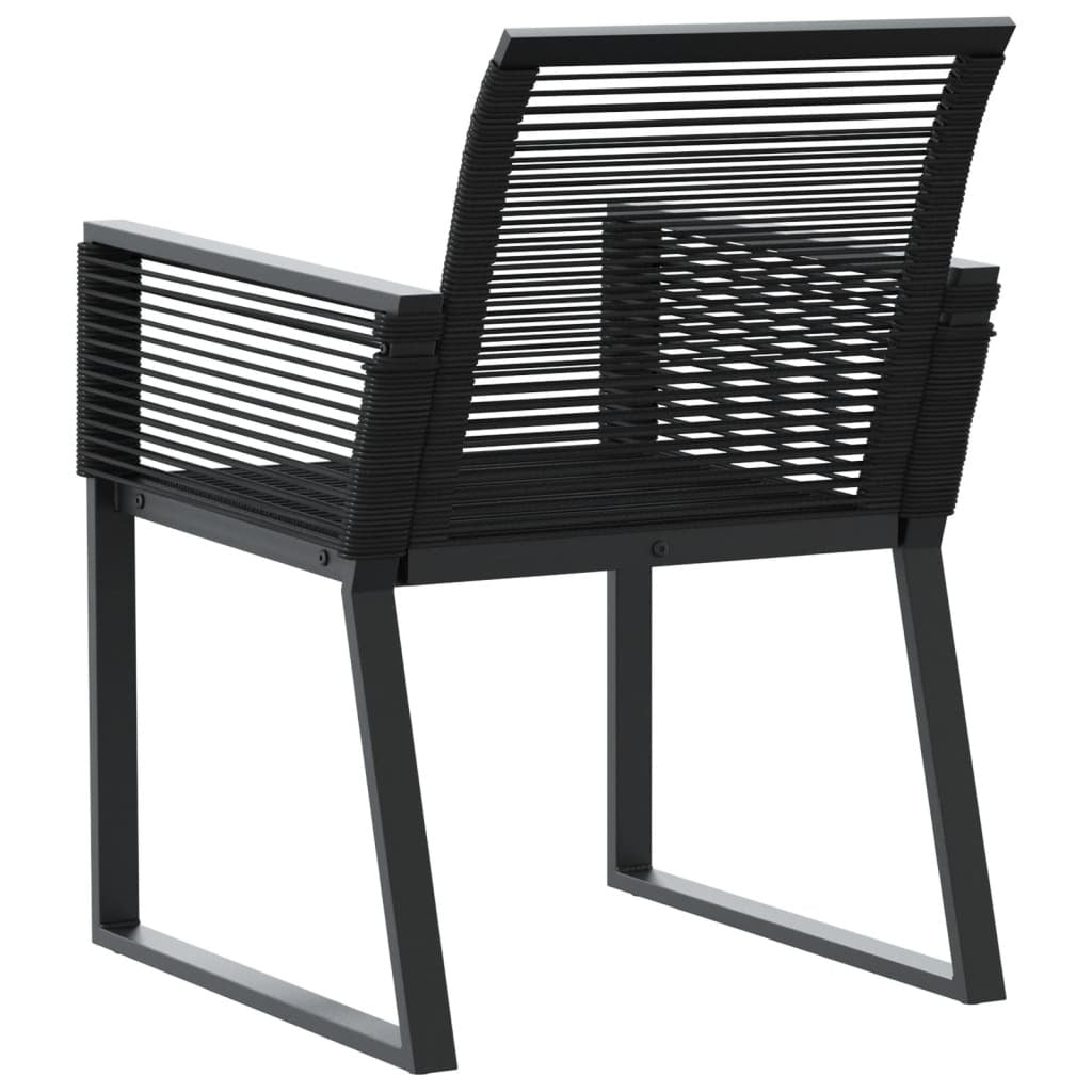 Garden Chairs Set of 4 Poly Rattan Outdoor Patio Furniture Seat Black