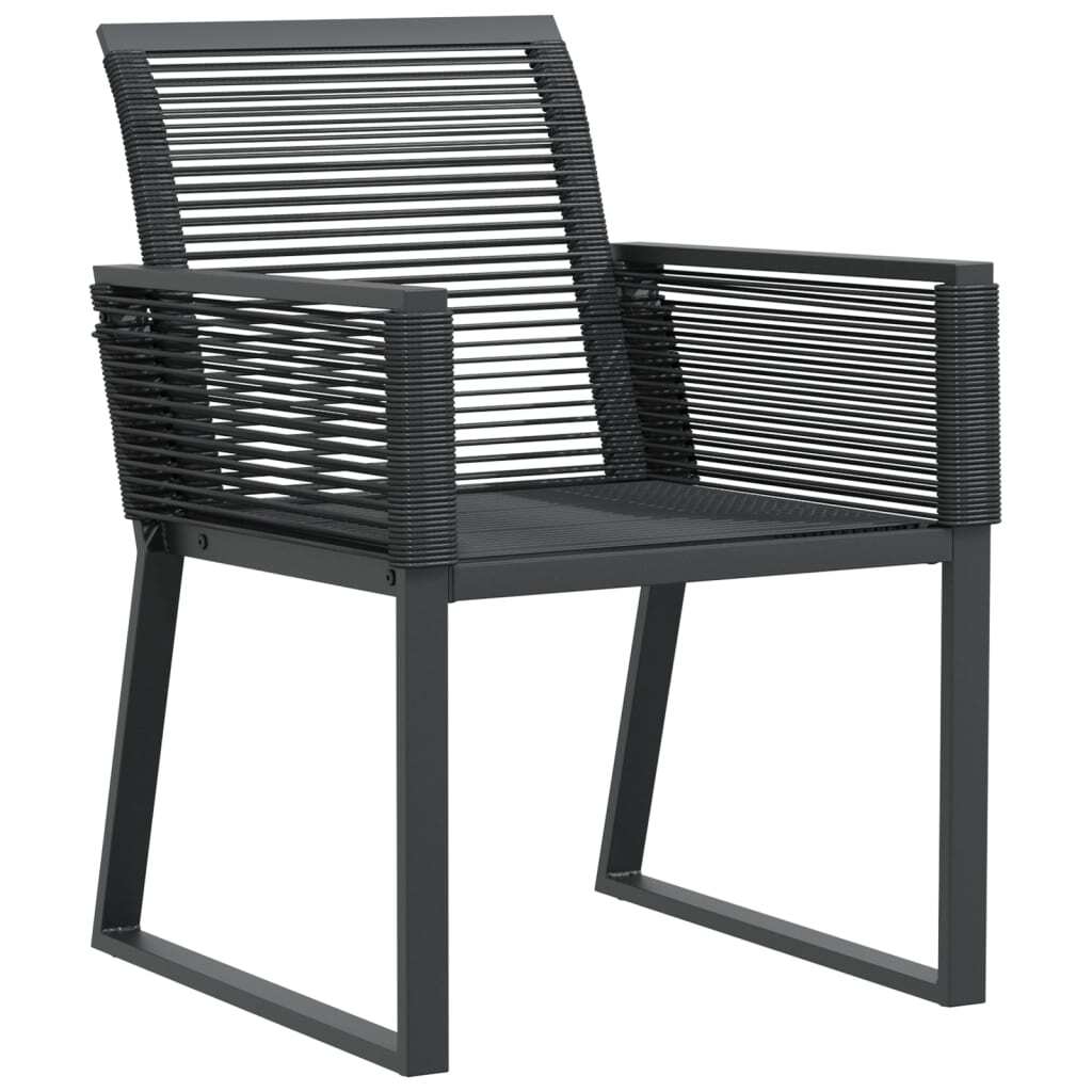 Garden Chairs Set of 4 Poly Rattan Outdoor Patio Furniture Seat Black