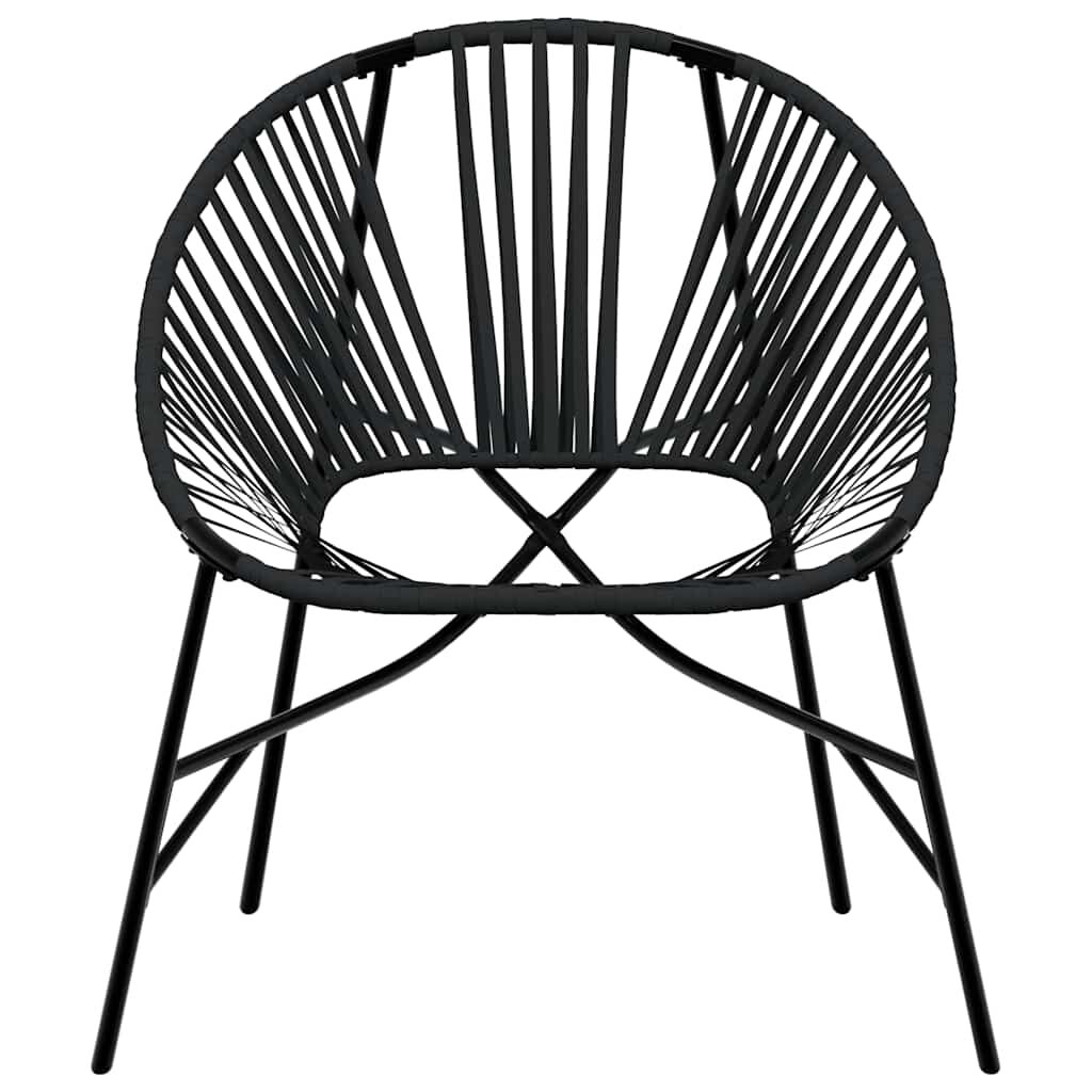 Garden Egg Chair Poly Rattan Steel Frame Cushioned Outdoor Patio Seat Black