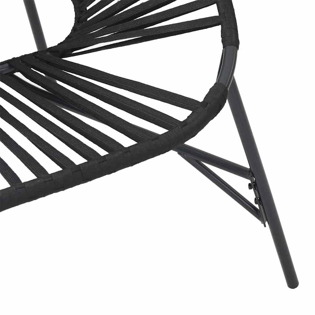 Garden Egg Chair Poly Rattan Steel Frame Cushioned Outdoor Patio Seat Black