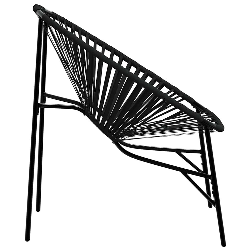 Garden Egg Chair Poly Rattan Steel Frame Cushioned Outdoor Patio Seat Black