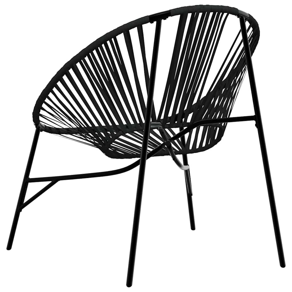 Garden Egg Chair Poly Rattan Steel Frame Cushioned Outdoor Patio Seat Black