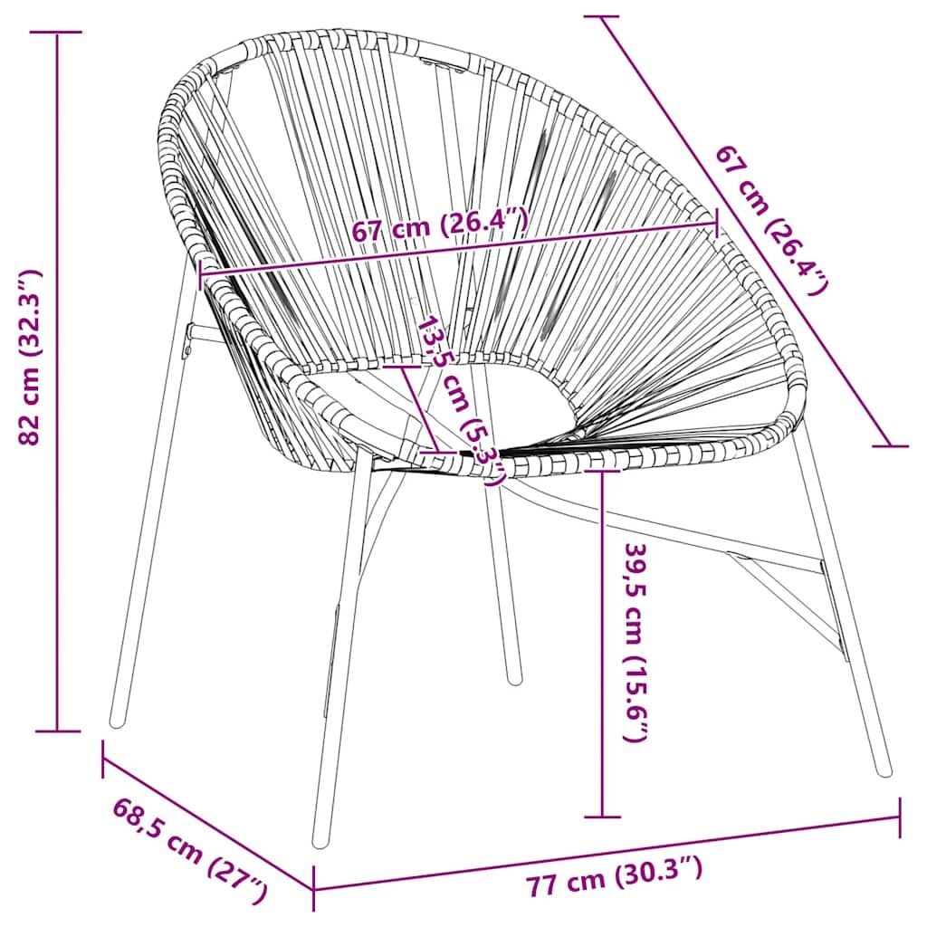 Garden Egg Chair Poly Rattan Steel Frame Cushioned Outdoor Patio Seat Black