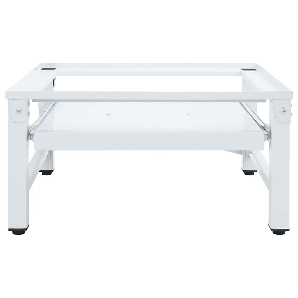 Washing Machine Pedestal with Pull-out Shelf White