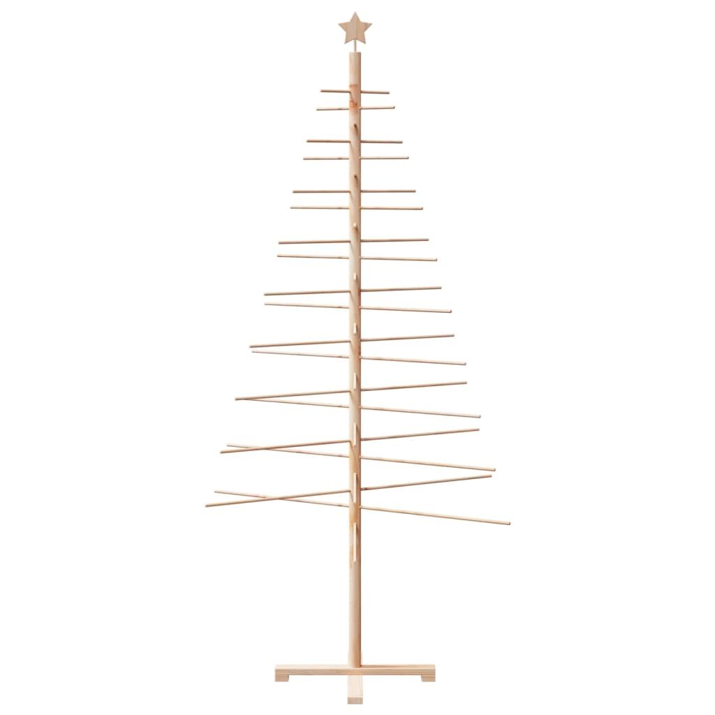 Wooden Christmas Tree 210cm Solid Pine Wood DIY Decor Bamboo Branches Rustic