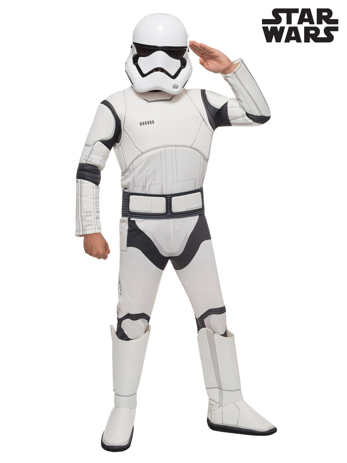 Stormtrooper Deluxe Costume for Kids Padded Jumpsuit with Mask Belt Boots
