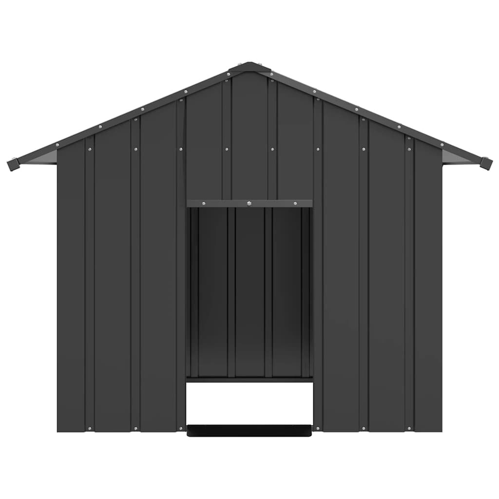 Dog House with Roof Galvanised Steel Outdoor Kennel 131x101x102cm Pet Shelter