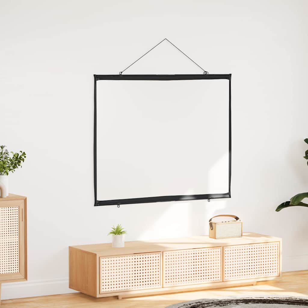 Projection Screen 50 Inch 4:3 Wall Hanging Matte Home Theater Portable White