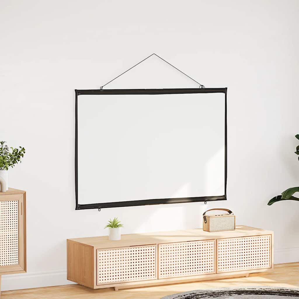 Projection Screen 60 Inch 16:9 Wall Hanging Matte Home Theater Portable White
