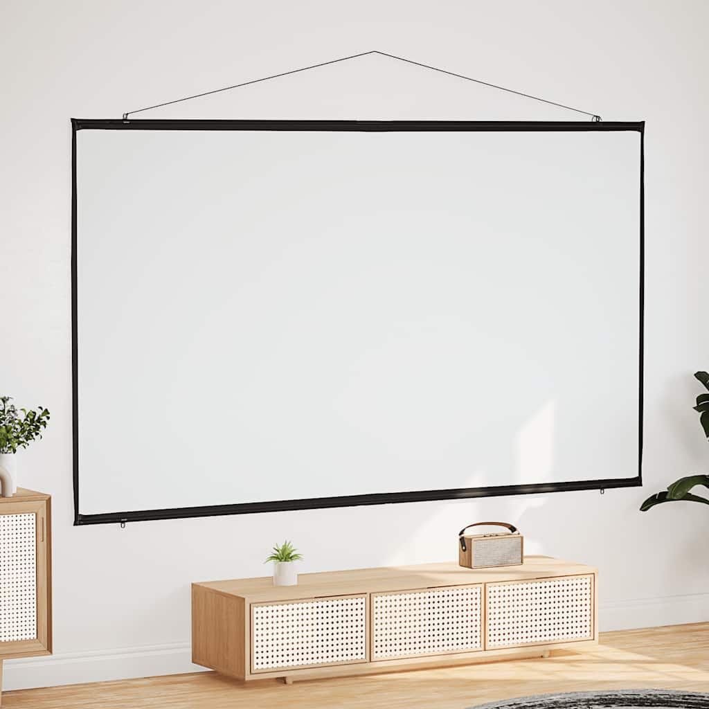 Projection Screen 120 Inch 16:9 Wall Hanging Matte Home Theater Portable White