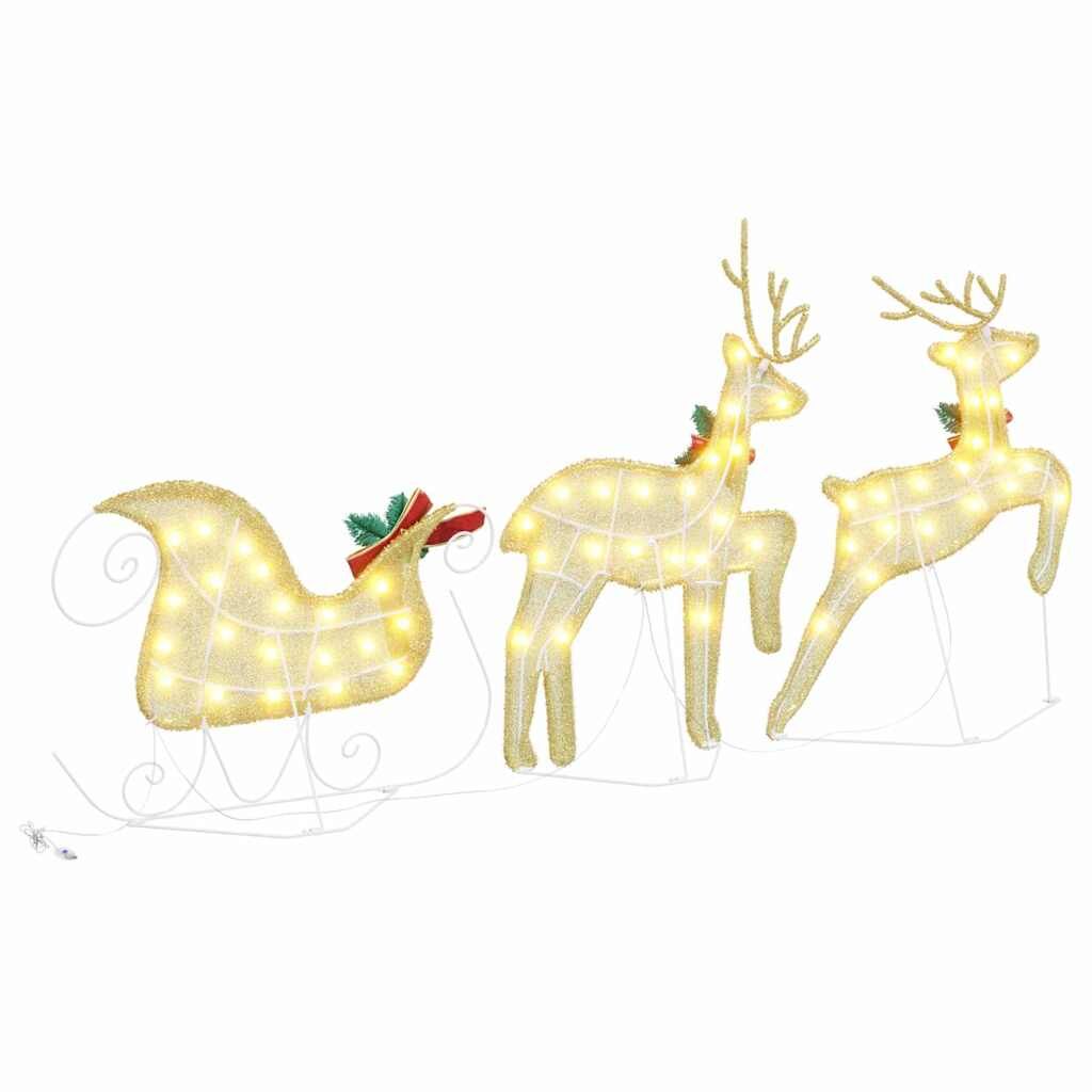 LED Reindeers 3 pcs Warm White Fabric