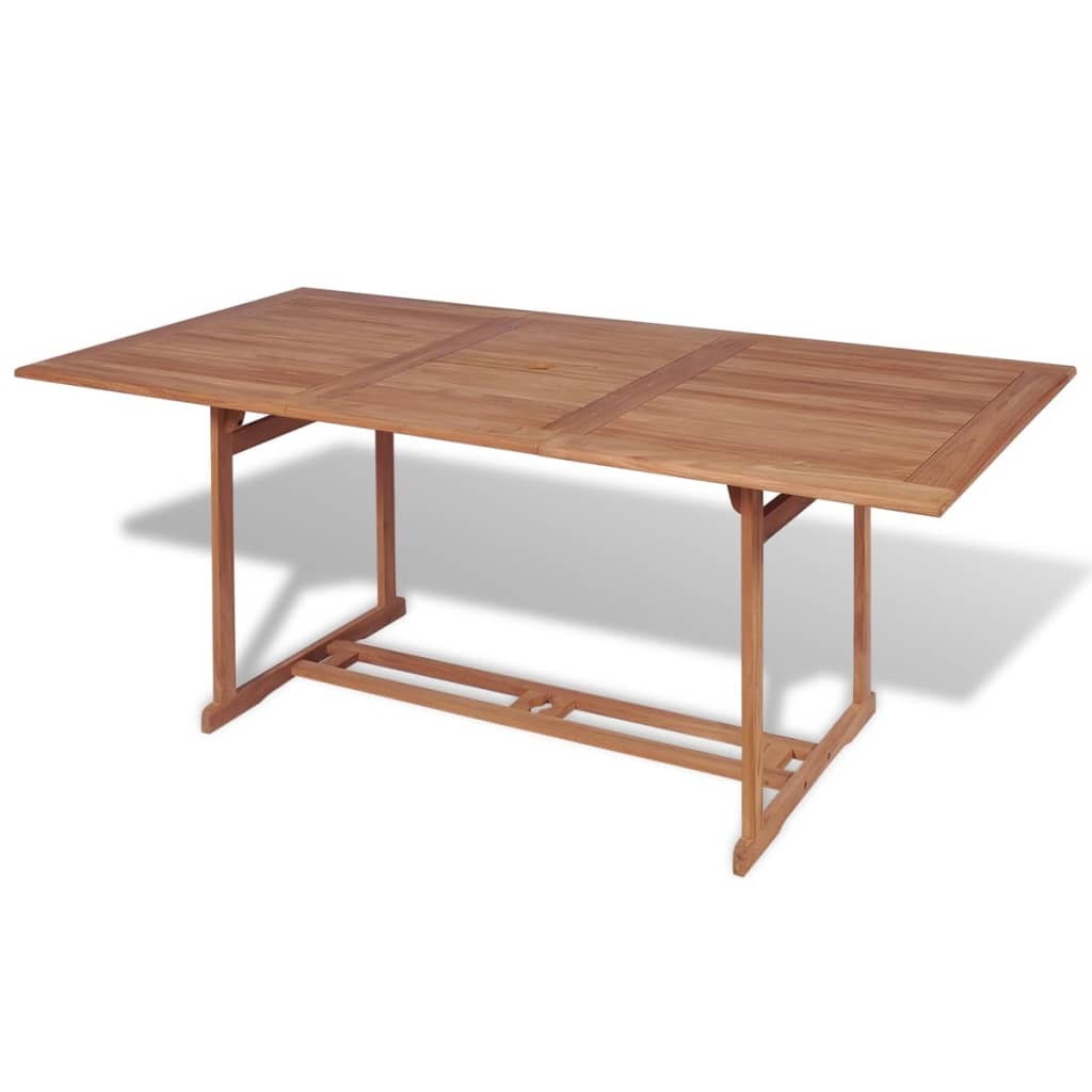 Garden Table Solid Teak Wood Outdoor Dining Patio Furniture Natural
