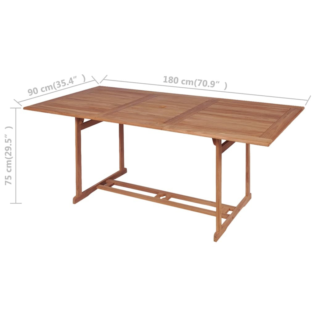 Garden Table Solid Teak Wood Outdoor Dining Patio Furniture Natural