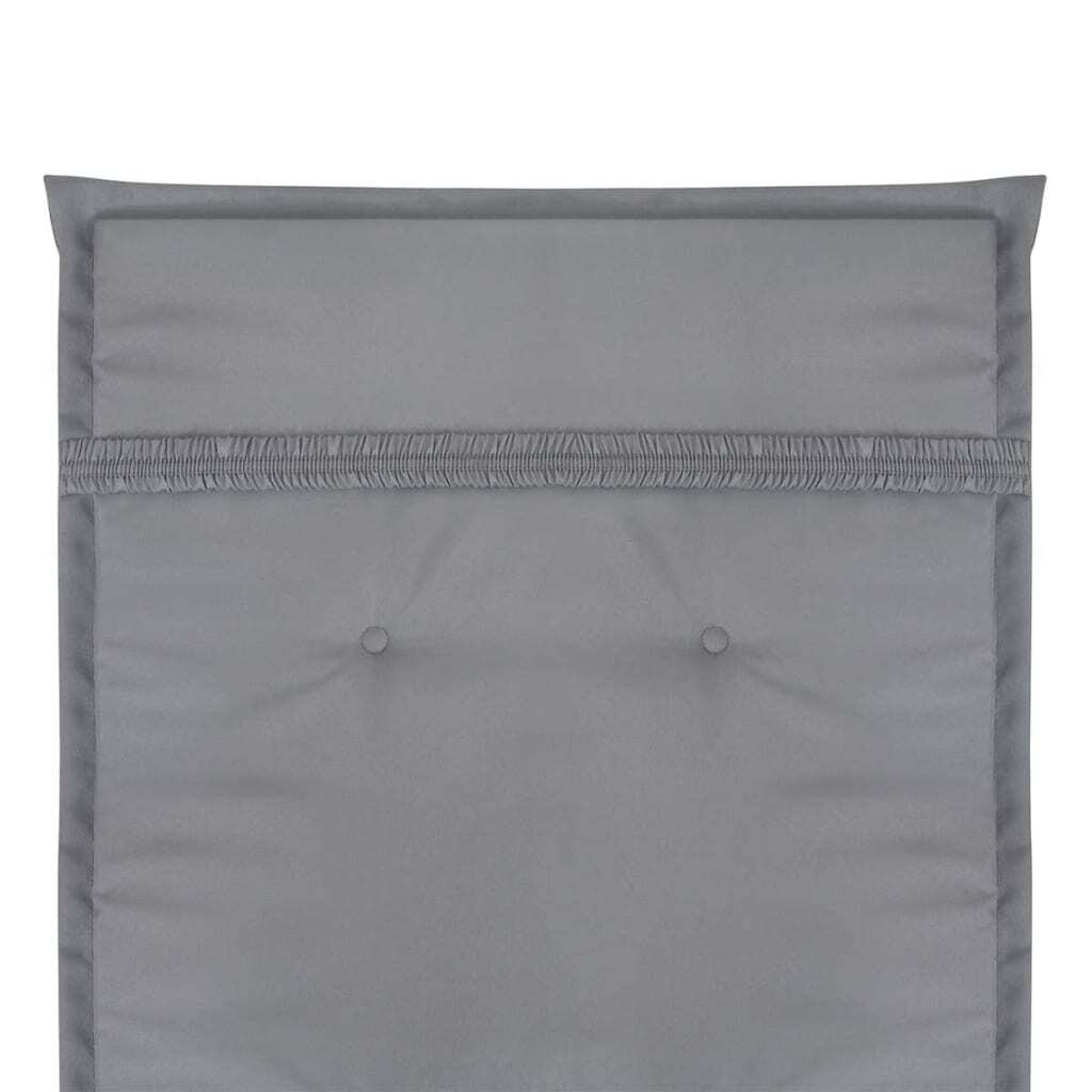 Garden Highback Chair Cushion 4pcs Fabric Foam 120x50x3cm Outdoor Grey