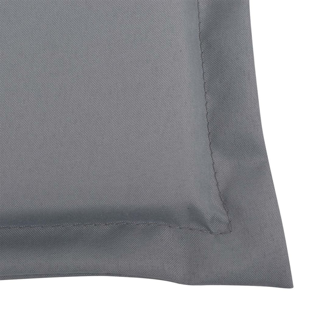 Garden Highback Chair Cushion 4pcs Fabric Foam 120x50x3cm Outdoor Grey