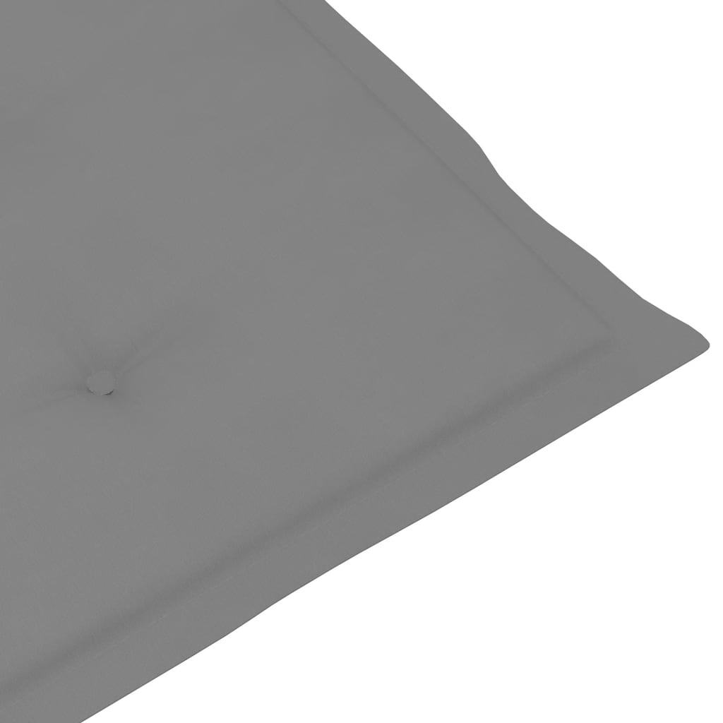 Garden Highback Chair Cushion 4pcs Fabric Foam 120x50x3cm Outdoor Grey