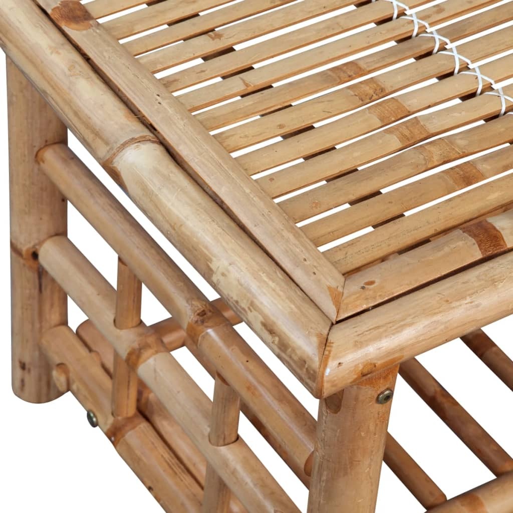 4 Piece Garden Lounge Set with Cushions Bamboo Outdoor Sofa Table Natural
