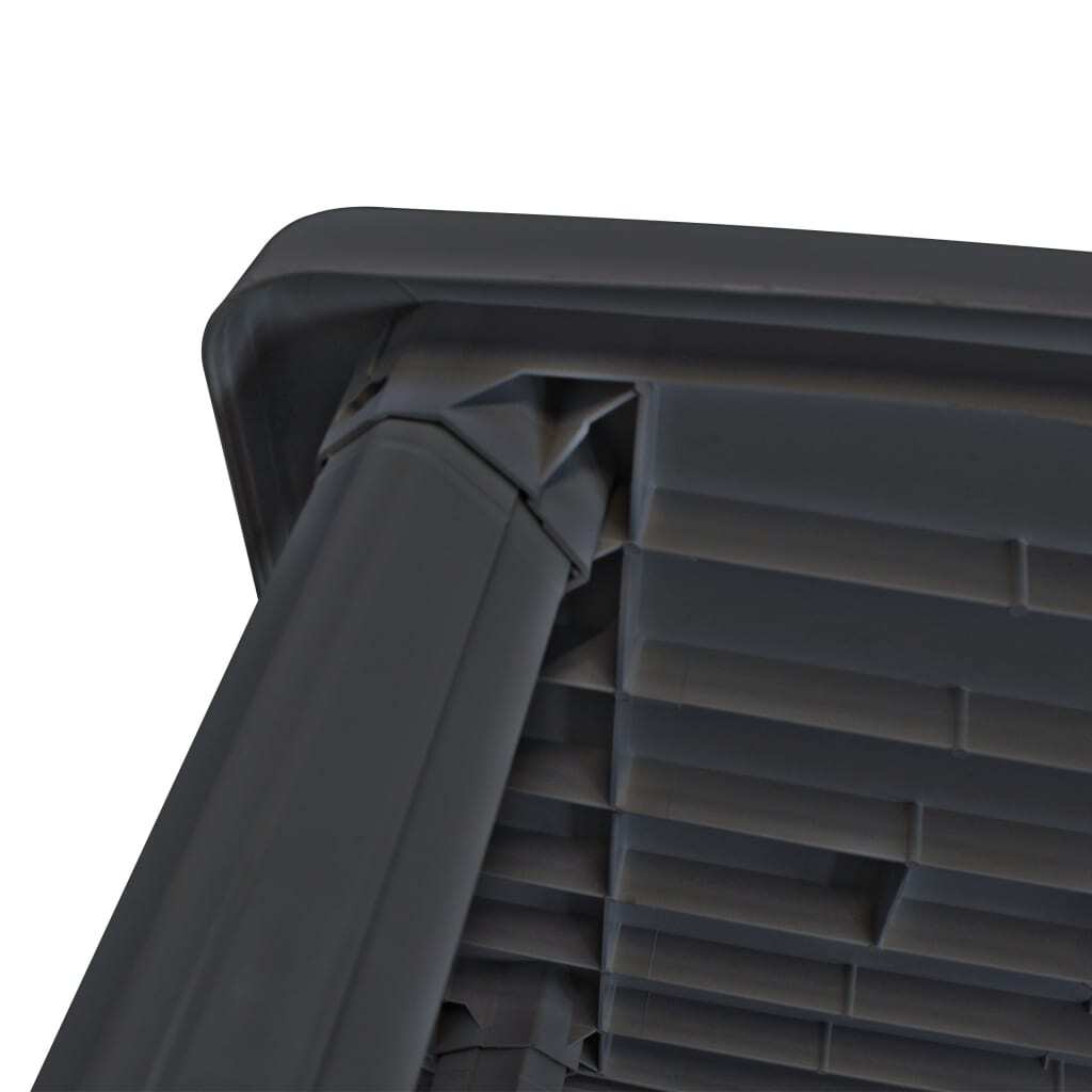 Garden Table Outdoor Dining Table Plastic Anthracite Umbrella Hole 101x68cm