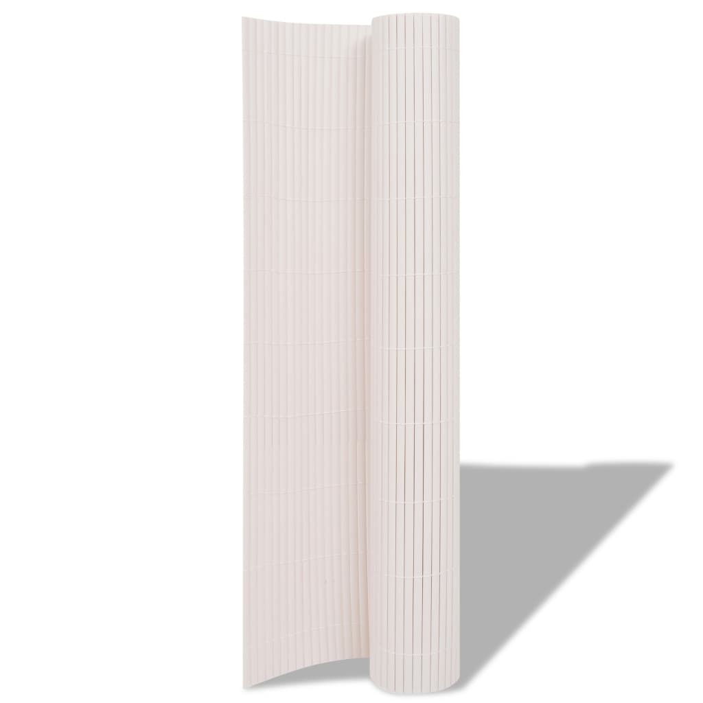 Double-Sided Garden Fence Panel PVC Trellis White 90x300cm Weather Resistant