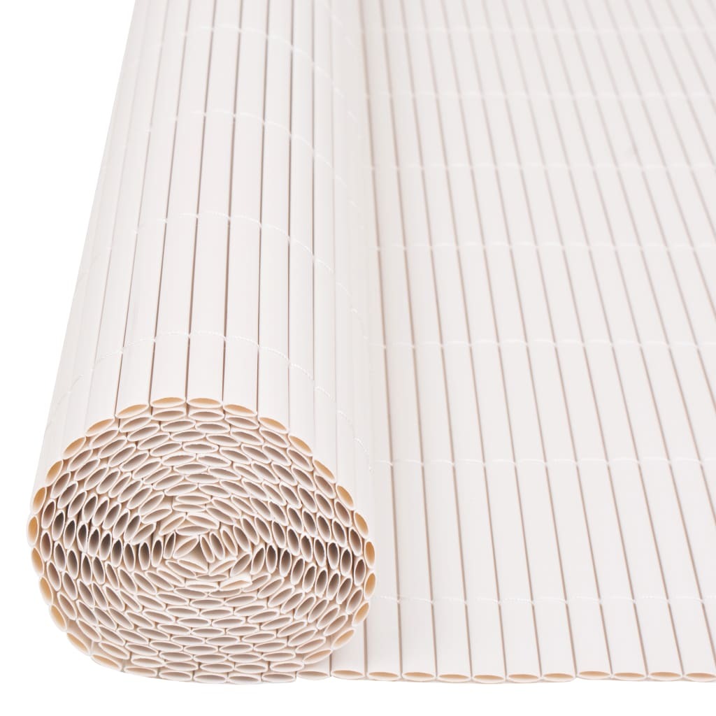 Double-Sided Garden Fence Panel PVC Trellis White 90x300cm Weather Resistant