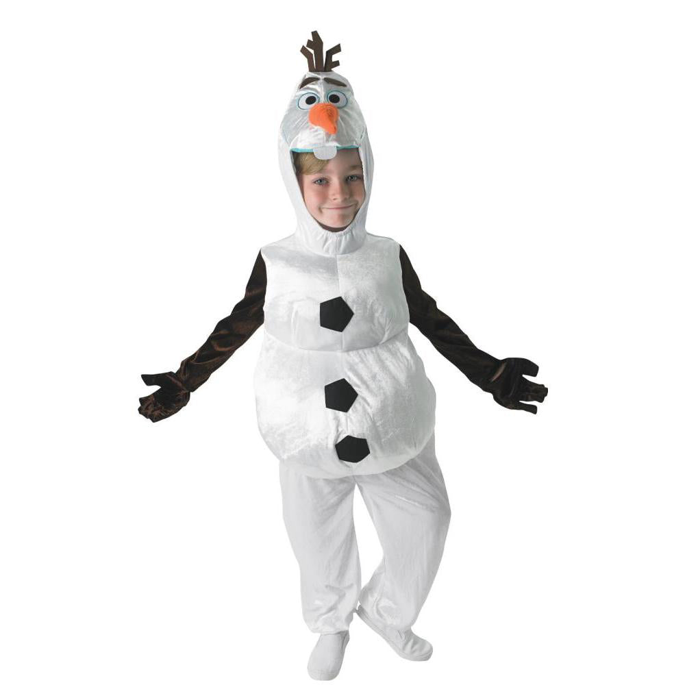 Olaf Snowman Kids Costume with Padded Jumpsuit, Gloves and Character Head
