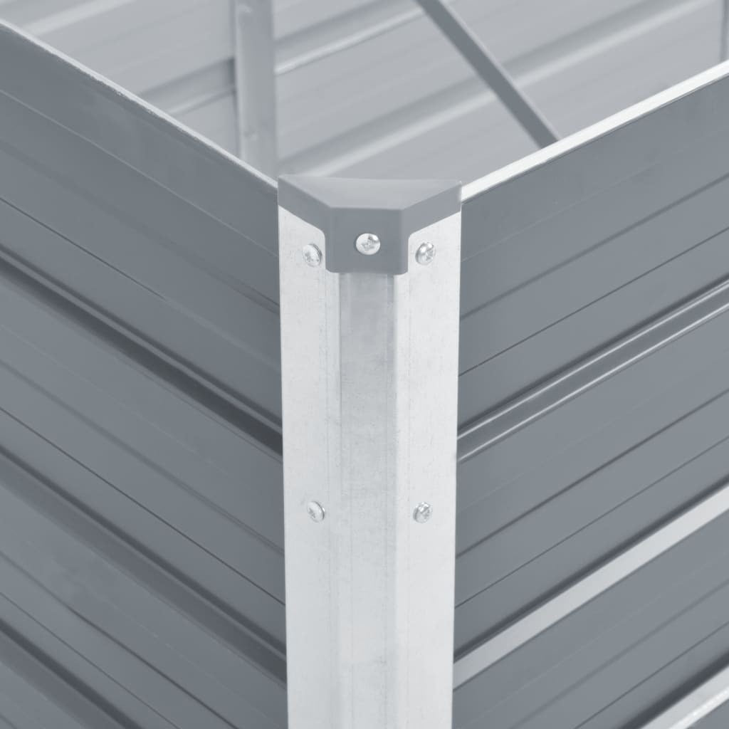 Garden Raised Bed Planter Hexagonal Galvanised Steel Grey 129x129x77cm