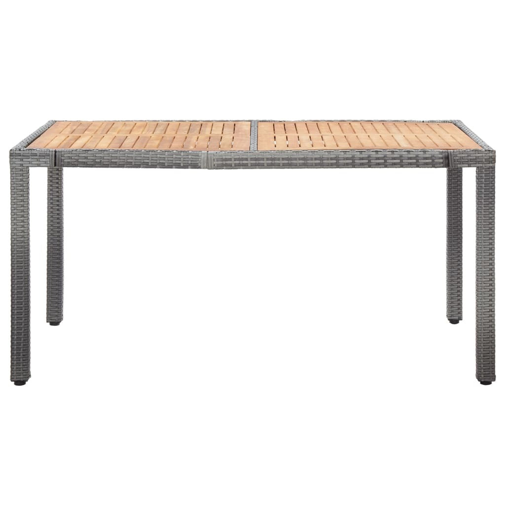 7 Piece Garden Dining Set with Cushions Poly Rattan Outdoor Patio Table Grey