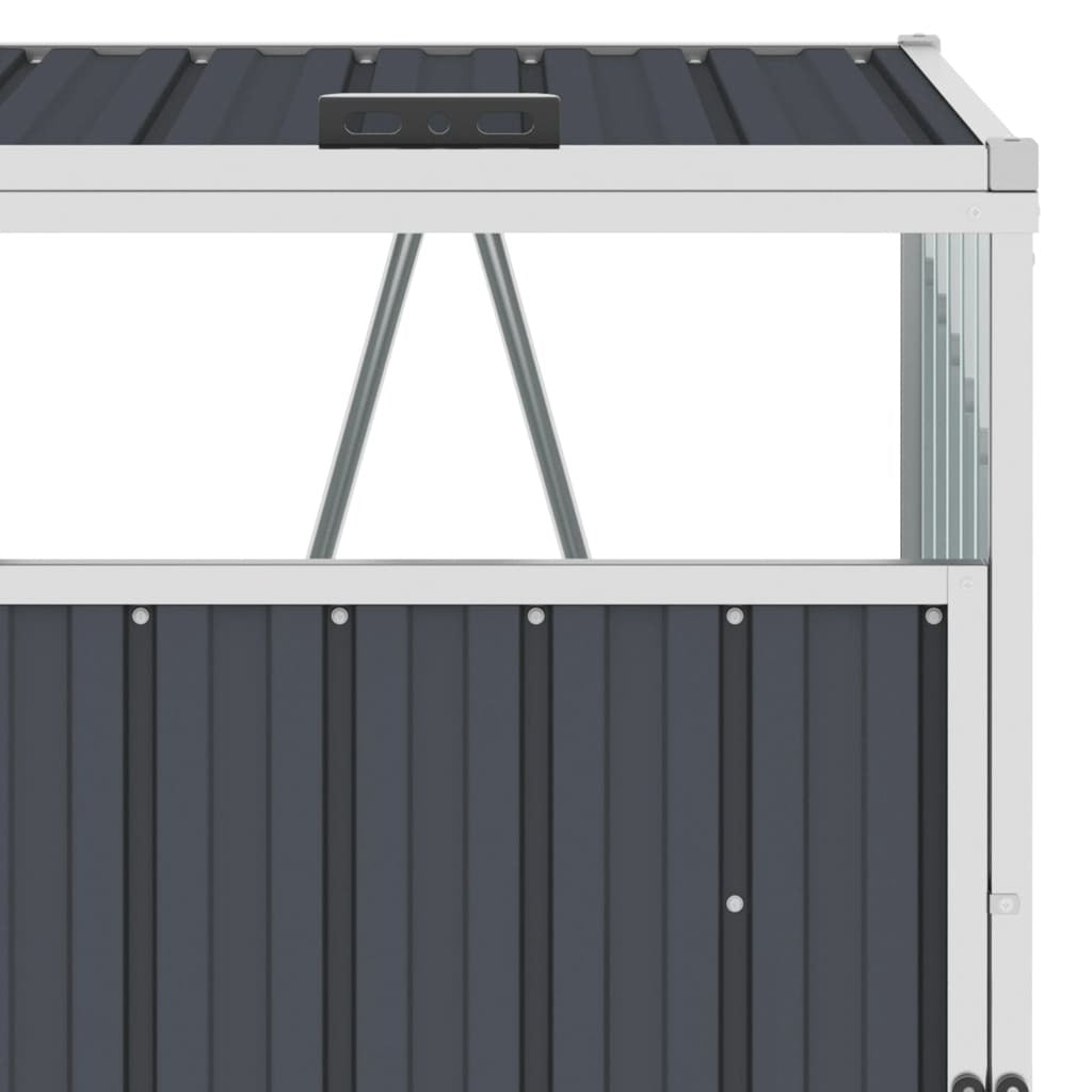 Garbage Bin Shed Galvanised Steel Quadruple Anthracite 286x81x121cm