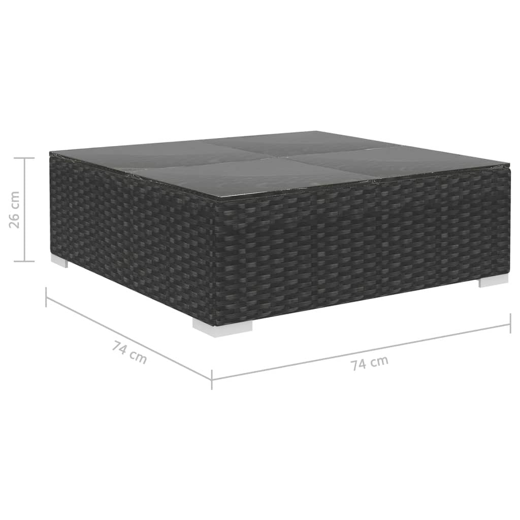 5 Piece Garden Lounge Set with Cushions Poly Rattan Outdoor Sofa Set Black