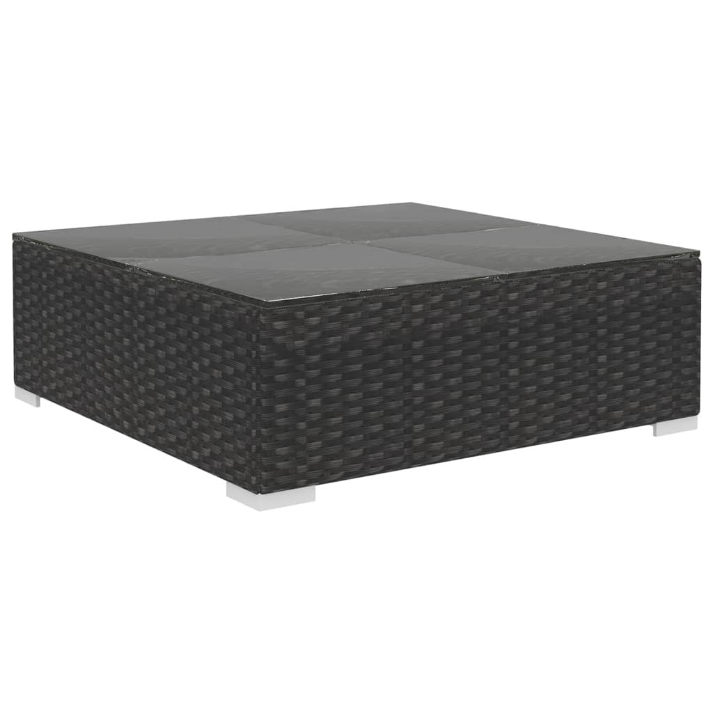 5 Piece Garden Lounge Set with Cushions Poly Rattan Outdoor Sofa Set Black