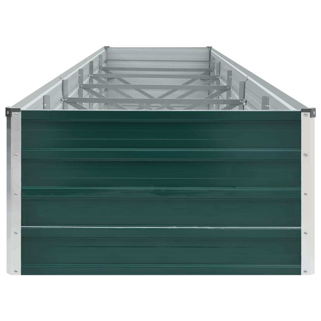 Garden Raised Bed Planter Box Galvanised Steel Green 480x80x45cm Open Bottom