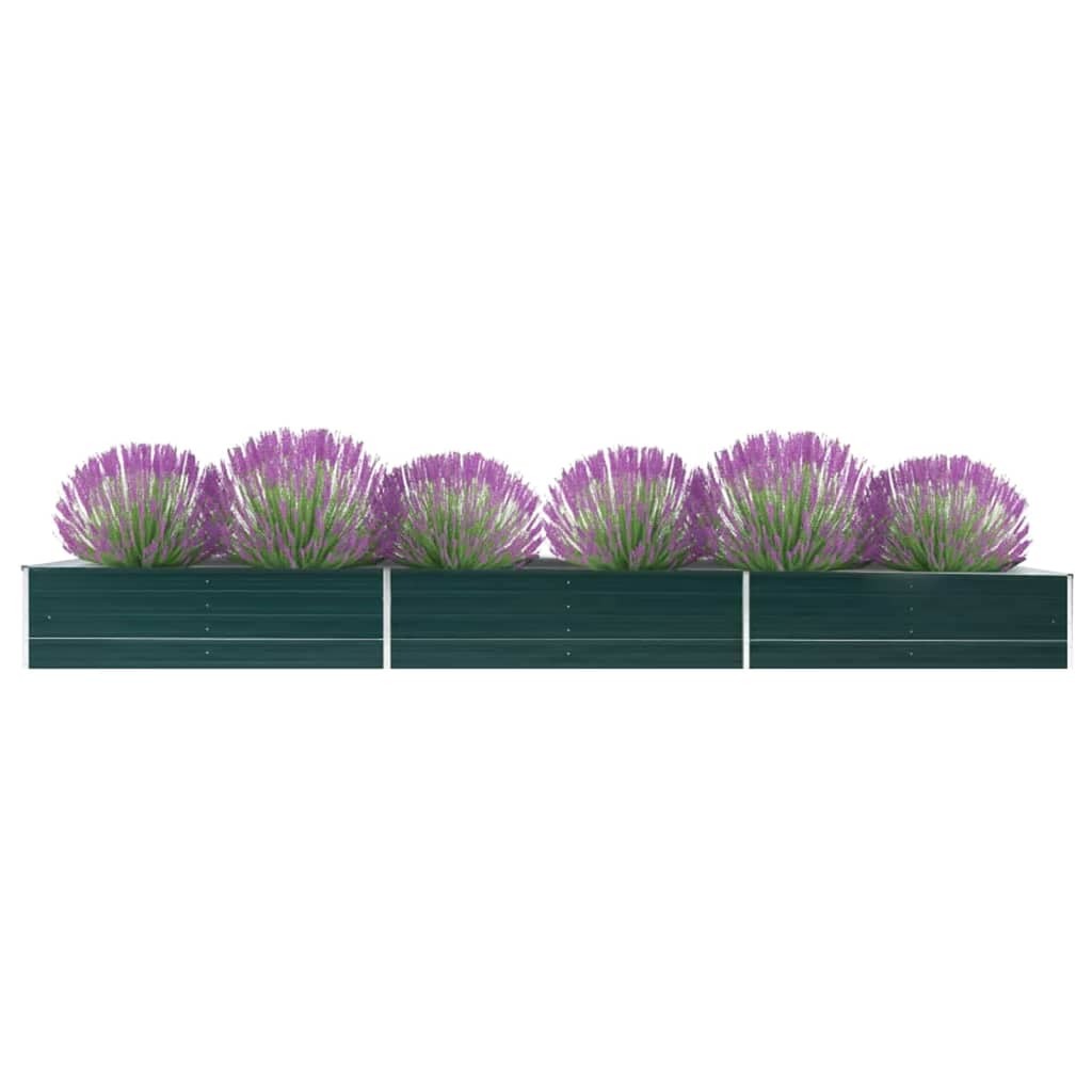 Garden Raised Bed Planter Box Galvanised Steel Green 480x80x45cm Open Bottom