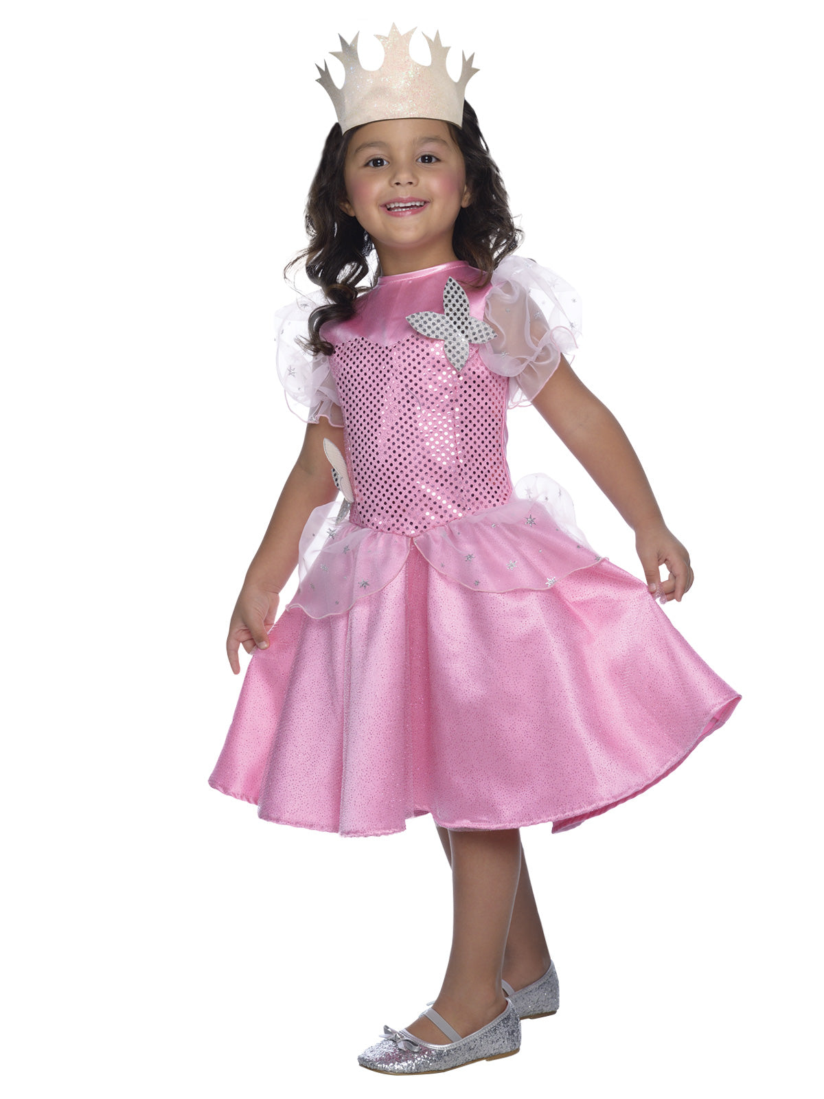 Glinda the Good Witch Kids Deluxe Costume with Pink Dress and Tiara