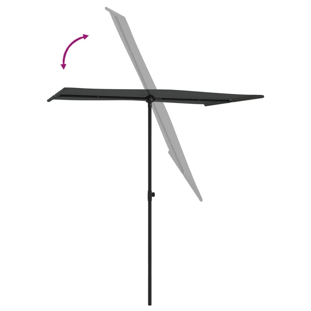 Garden Parasol Outdoor Umbrella Aluminium Pole 180 Rotate Anthracite 180cm