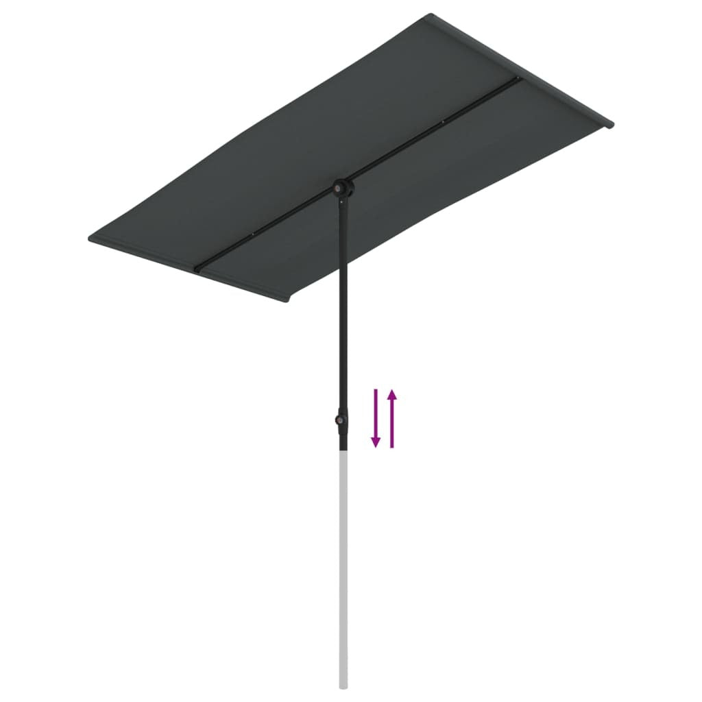 Garden Parasol Outdoor Umbrella Aluminium Pole 180 Rotate Anthracite 180cm