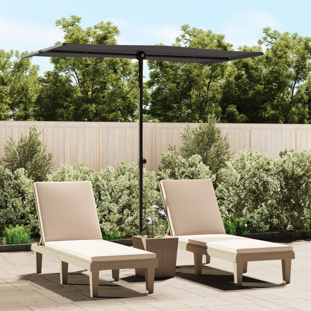 Garden Parasol Outdoor Umbrella Aluminium Pole 180 Rotate Anthracite 180cm