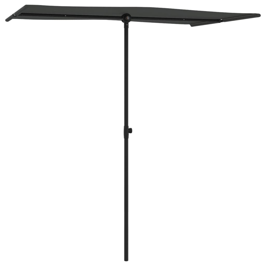 Garden Parasol Outdoor Umbrella Aluminium Pole 180 Rotate Anthracite 180cm