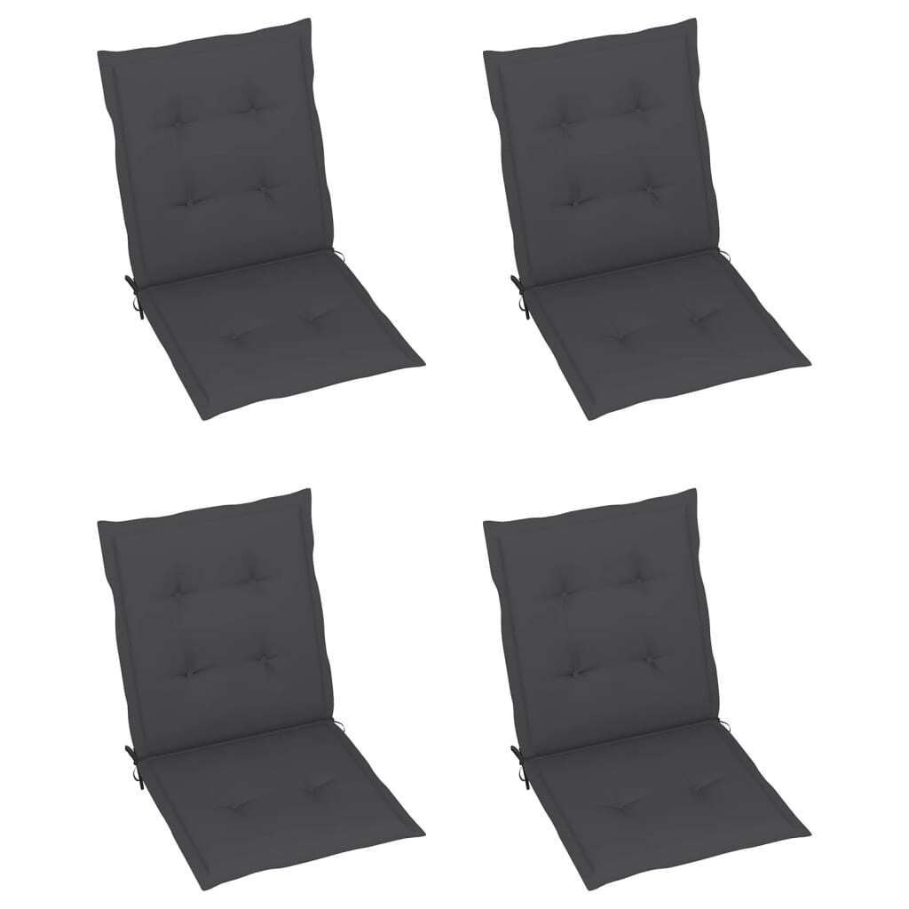 Lowback Chair Cushions Set of 4 Outdoor Oxford Fabric Anthracite Non-Slip