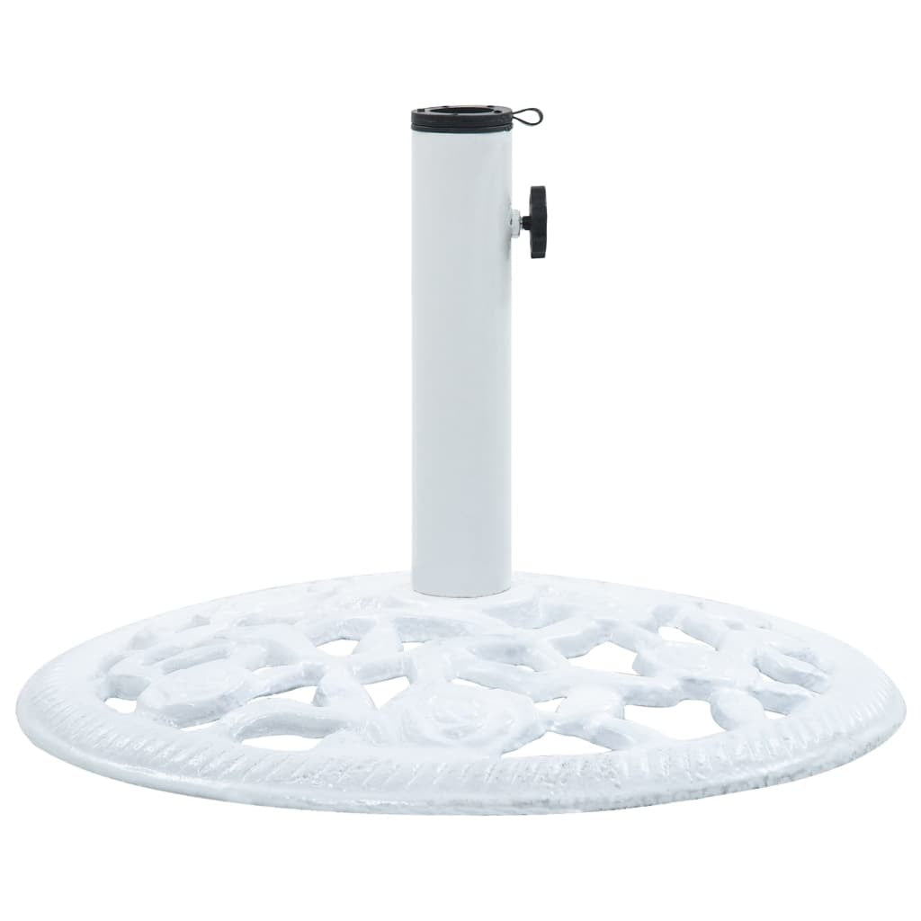Cast Iron Umbrella Base White 12kg 48cm Stand Patio Outdoor Parasol Holder