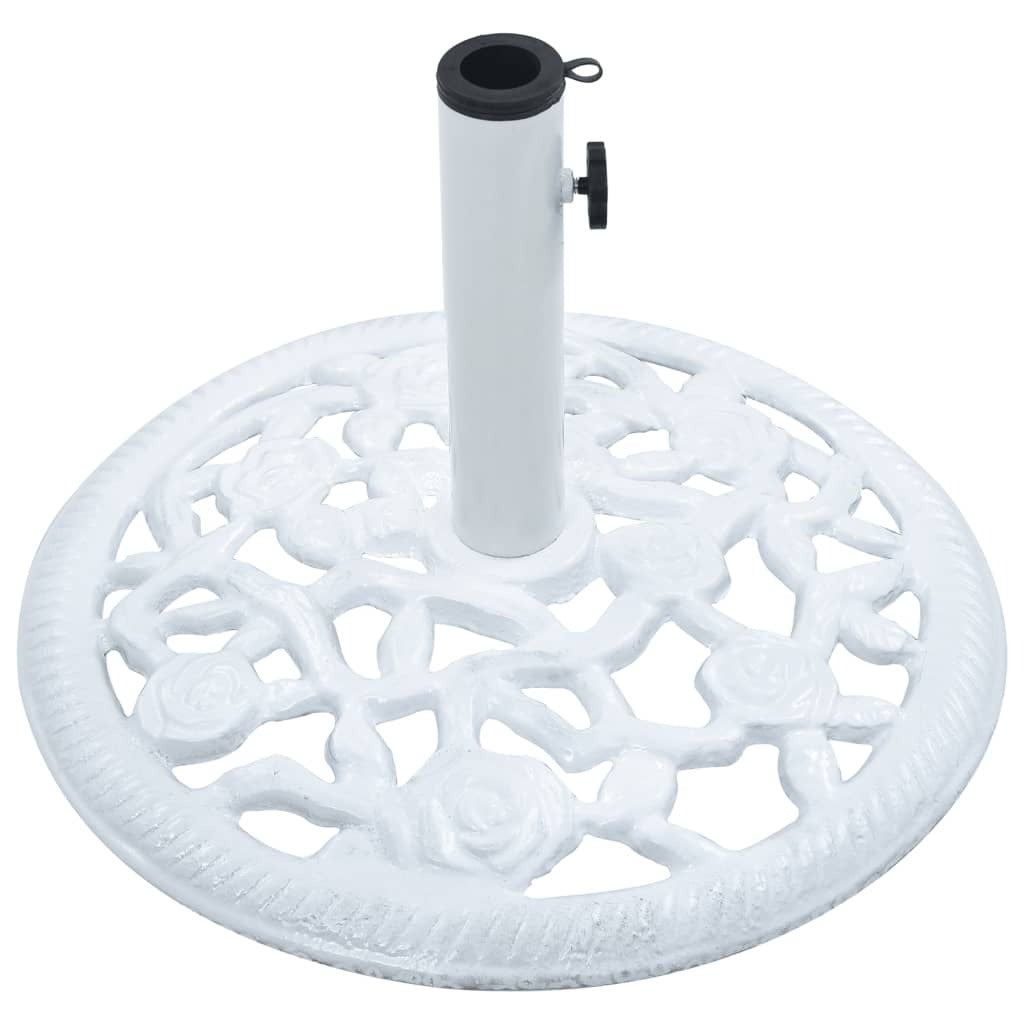 Cast Iron Umbrella Base White 12kg 48cm Stand Patio Outdoor Parasol Holder