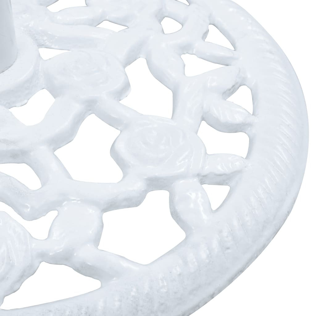 Cast Iron Umbrella Base White 12kg 48cm Stand Patio Outdoor Parasol Holder