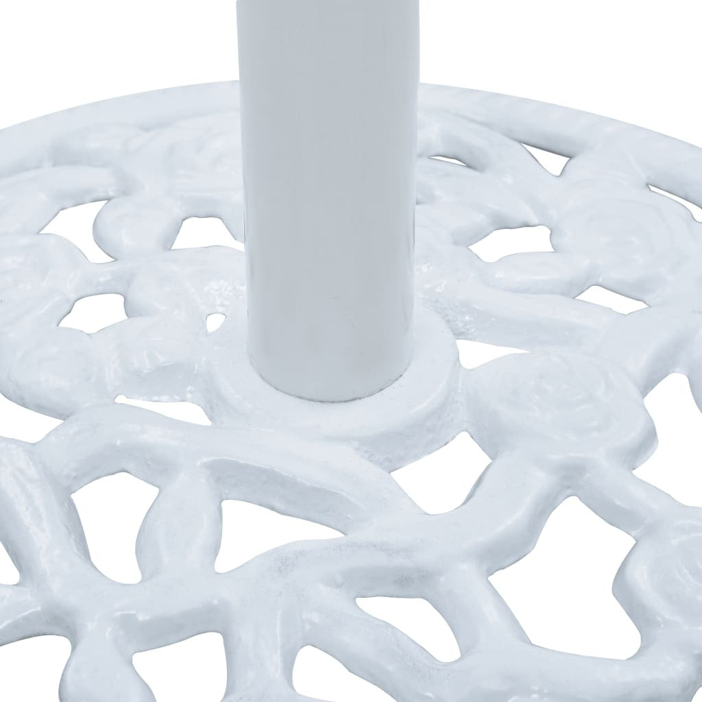 Cast Iron Umbrella Base White 12kg 48cm Stand Patio Outdoor Parasol Holder