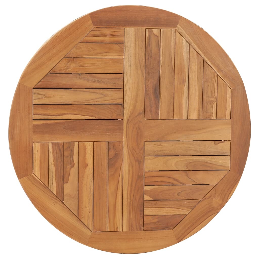 Table Top Solid Teak Wood Round Dining Garden Replacement 80cm Natural