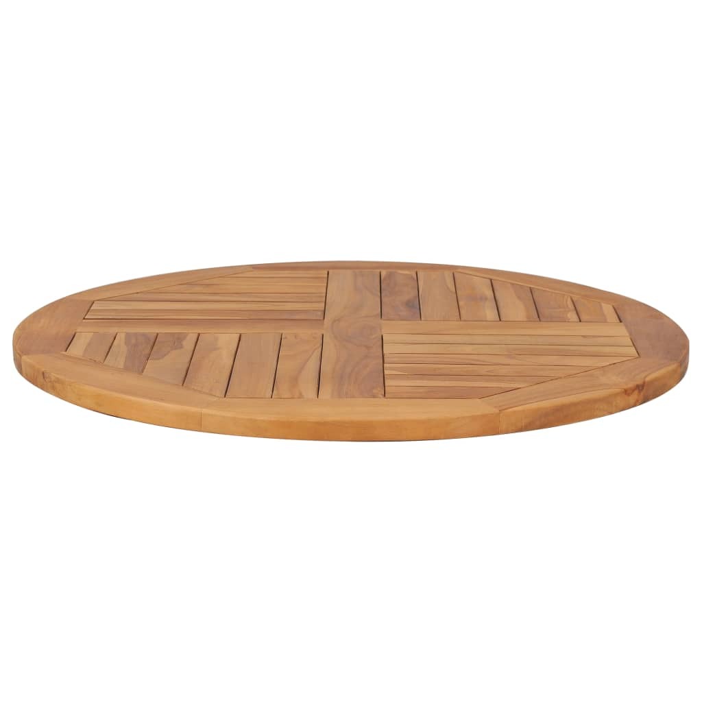 Table Top Solid Teak Wood Round Dining Garden Replacement 80cm Natural