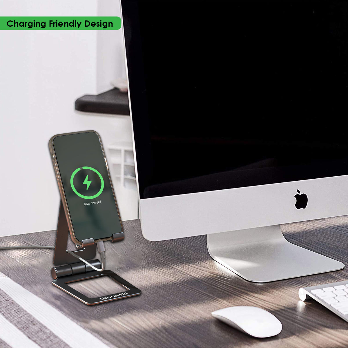 Urbanoki Portable Phone Tablet Stand Dual Folding Desk Travel Cradle Dock - Available in Two Colours