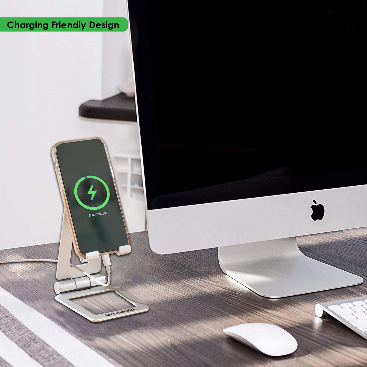 Urbanoki Portable Phone Tablet Stand Dual Folding Desk Travel Cradle Dock - Available in Two Colours