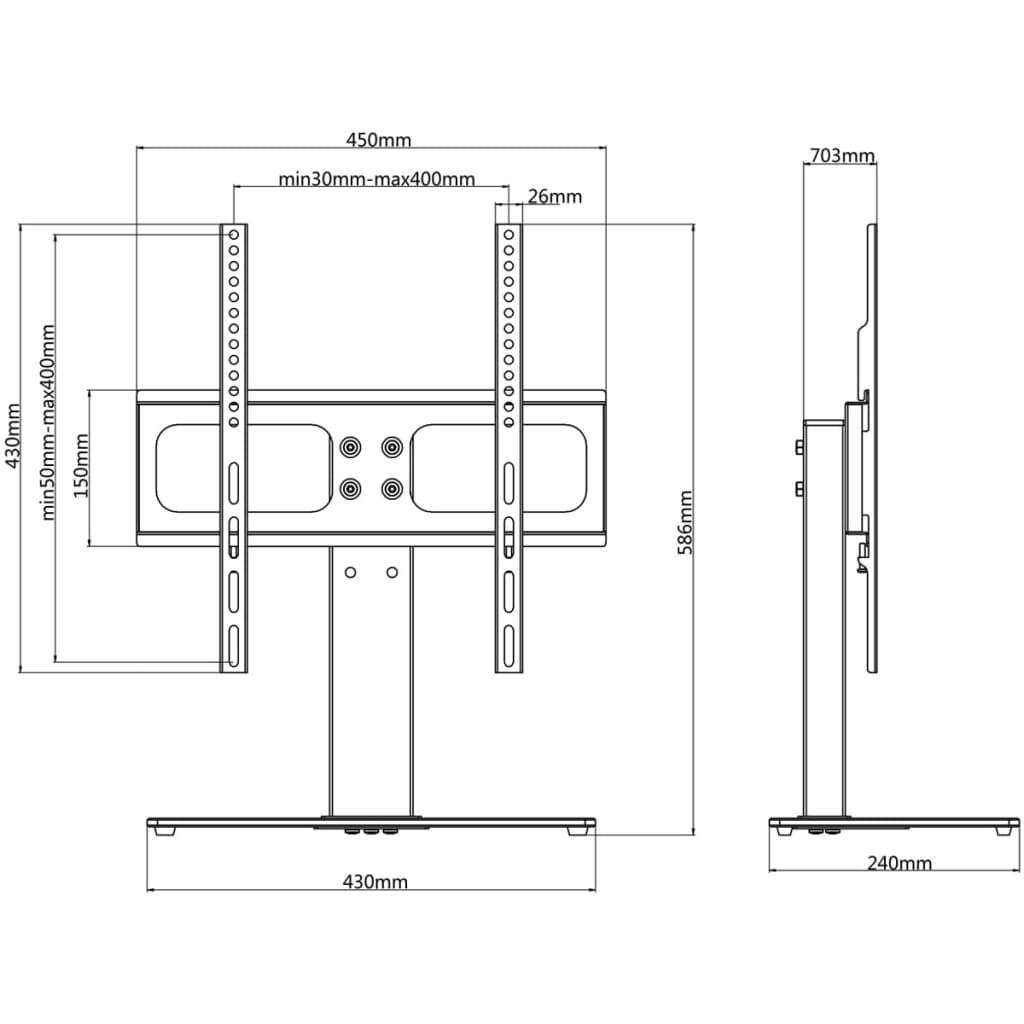 TV Bracket with base 400 x 400 mm 23 - 55 cm