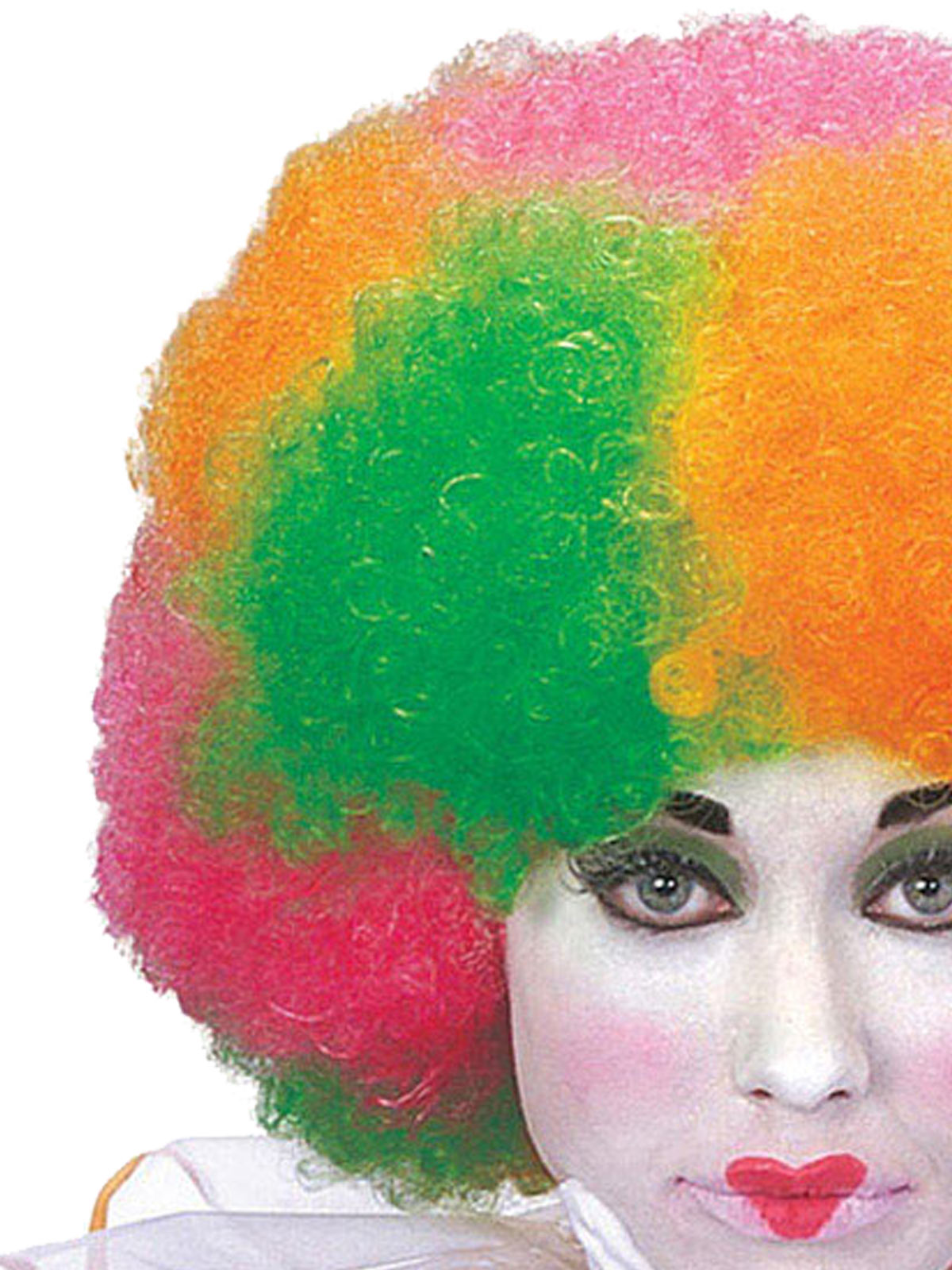 Clown Multi Colour Neon Wig Adult